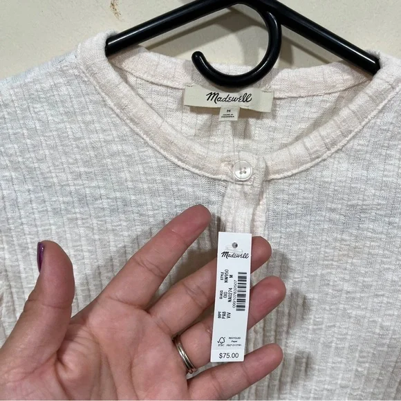 NWT Madewell size medium Samsoe Sajuni Cardigan sweater women ivory - Picture 5 of 8
